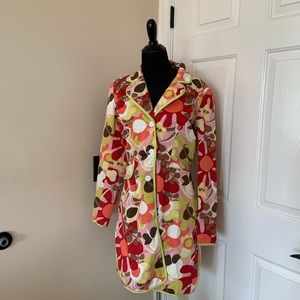 View Collection Floral Trench Coat Size 8